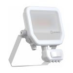 Ledvance LED Floodlight Aluminium White 17W 2400lm 100D - 840 Cool White | IP65 - Motion And Light Sensor - Symmetrical