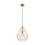 Eglo Pendant Carlton Steel Copper | IP20 - Suitable for 1x E27 