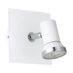 Eglo Wall Light Tamara 1 Steel White Chrome 2.8W 250lm - 830 Warm White | IP44 - Incl. 1x GU10