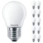 Multipack 10x Philips Master Value LED Lustre E27 Ball Frosted 3.4W 470lm - 927 Extra Warm White | Best Colour Rendering - Dimmable - Replaces 40W