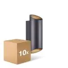 Multipack 10x Nordlux Nico Wall Light Aluminium Black Up & Down  | Suitable for 2x GU10