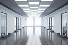 LED-Panels in a hallway